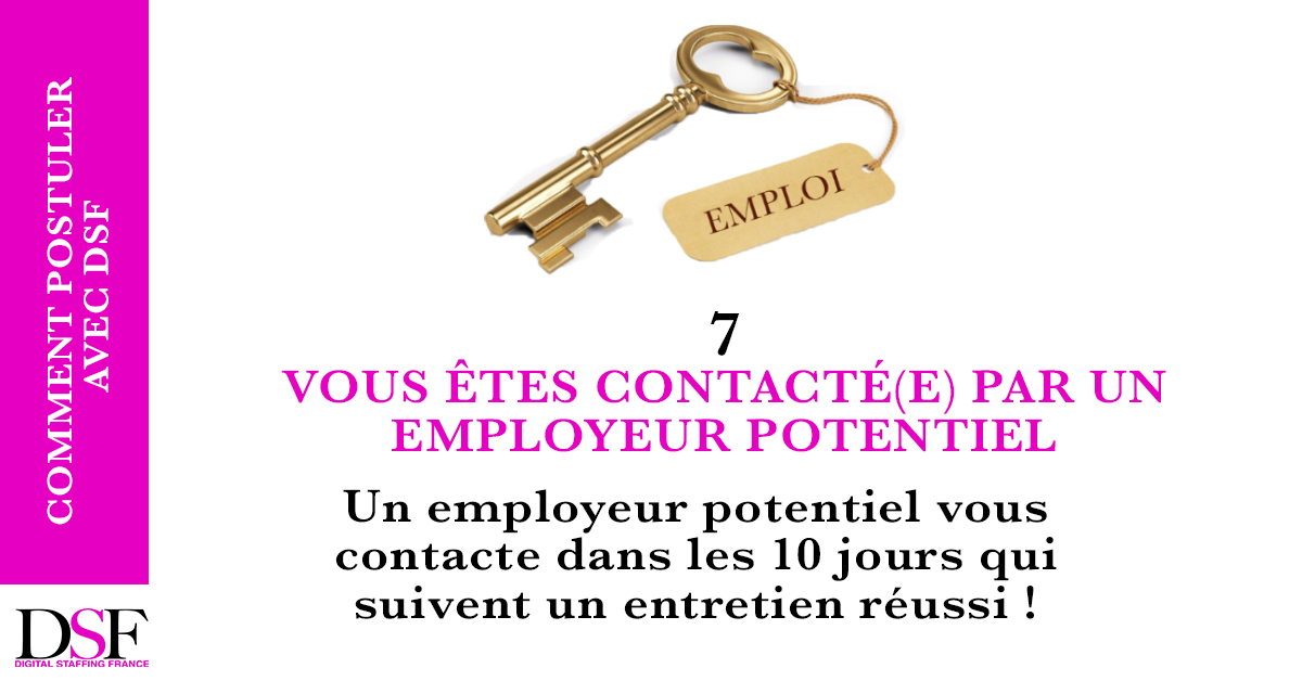 DSF France Trouvez un emploi en 7 étapes vous êtes contacté par un employeur sous 10 jours