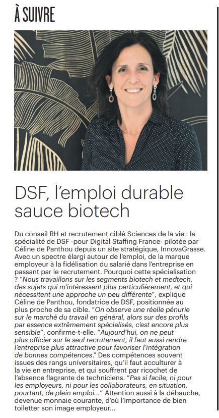 DSF : l'Emploi durable sauce biotech