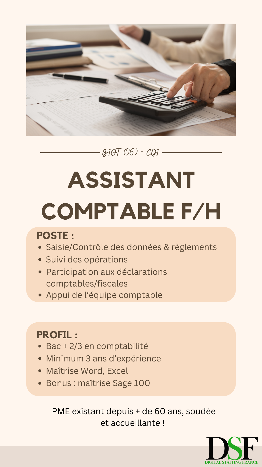 Assistant comptable F/H