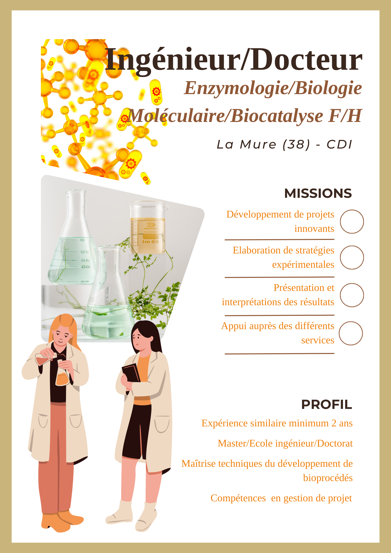Ingénieur/Docteur Enzymologie/Biologie Moléculaire/Biocatalyse