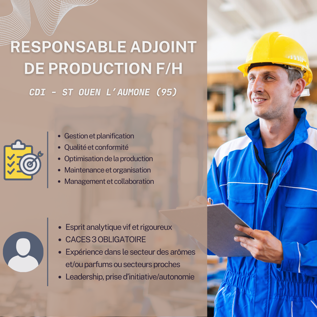 Offre d'Emploi Responsable Adjoint de Production F/h à Pontoise (95)